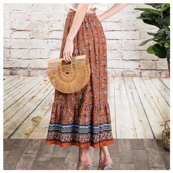 Autumn Rust Boh0 Free Spirit Maxi Skirt - Picture 6 of 6